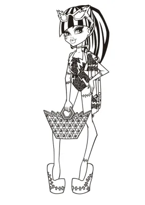 Monster High Frankie Stein Coloring Page 02