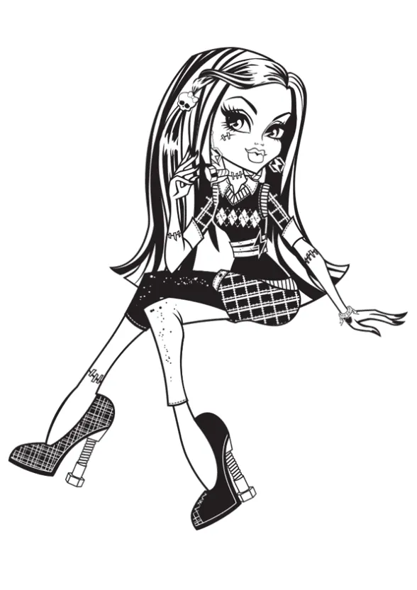 Monster High Frankie Stein Coloring Page 03 1 monster high frankie stein coloring page 03