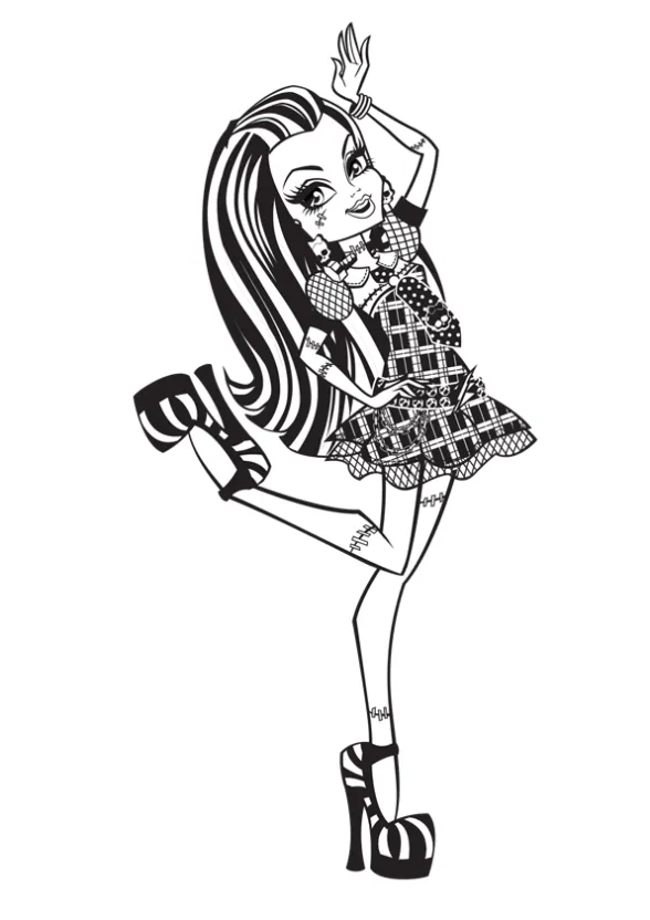 Monster High Frankie Stein Coloring Page 05 1 monster high frankie stein coloring page 05