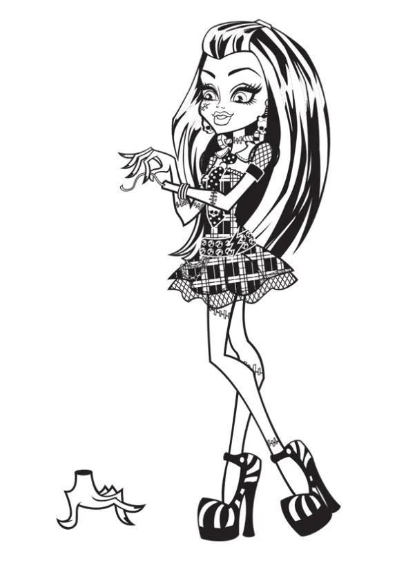 Monster High Frankie Stein Coloring Page 10 1 monster high frankie stein coloring page 10
