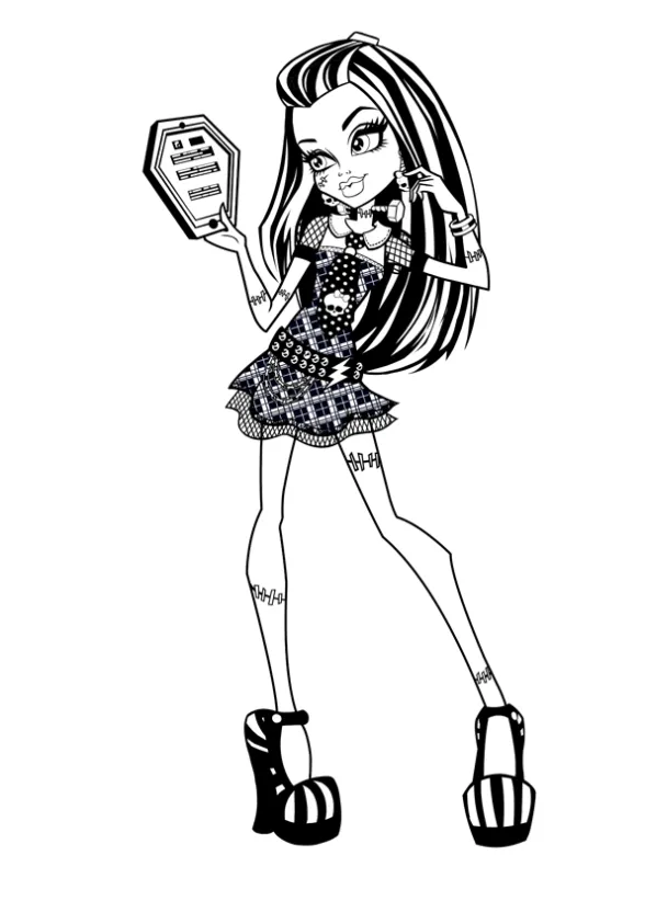 Monster High Frankie Stein Coloring Page 16 1 monster high frankie stein coloring page 16