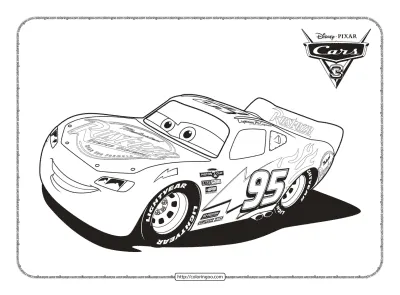 Printable Lightning McQueen Coloring Sheet