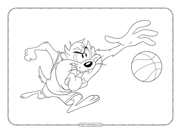 space jam 2 taz coloring pages