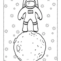 astronaut on the moon coloring page