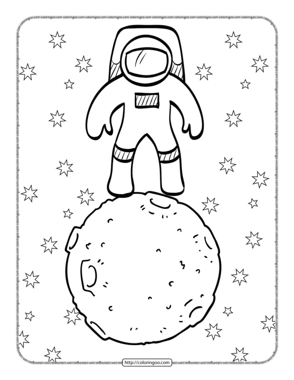 Astronaut On The Moon Coloring Page 1 astronaut on the moon coloring page