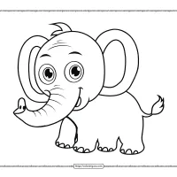 baby elephant coloring pages for kids