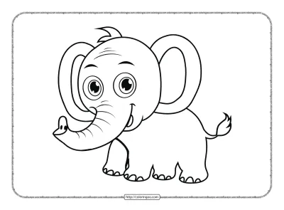 Baby Elephant Coloring Pages for Kids
