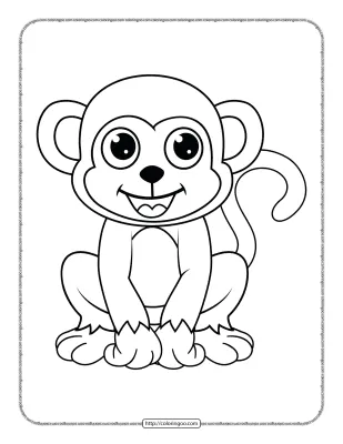 Baby Monkey Cartoon Coloring Pages