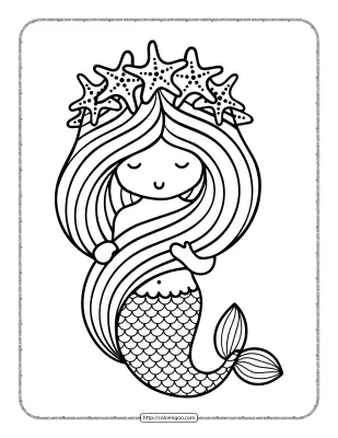 Cartoon Mermaid Pdf Coloring Pages