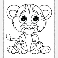 cute little baby tiger coloring pages