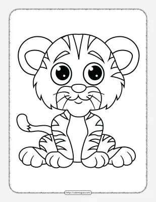 Cute Little Baby Tiger Coloring Pages
