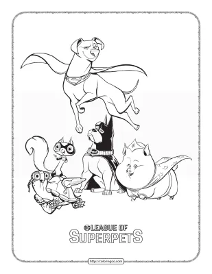 DC Super Pets Pdf Coloring Pages