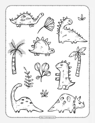 Prehistory Dinosaurs Coloring Pages