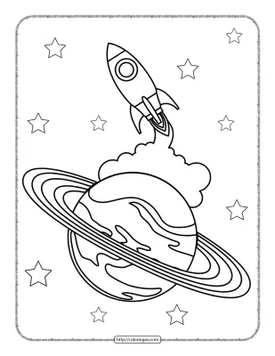 Spacecraft from Saturn Coloring Page