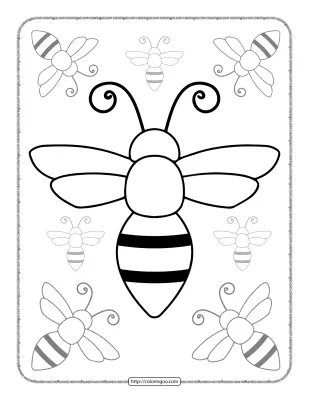 Bee Coloring Pages for Kids