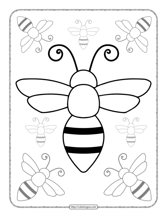 Bee Coloring Pages for Kids 1 bee coloring pages for kids