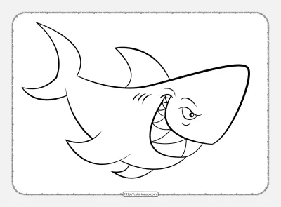 Sneaky Shark Pdf Coloring Page