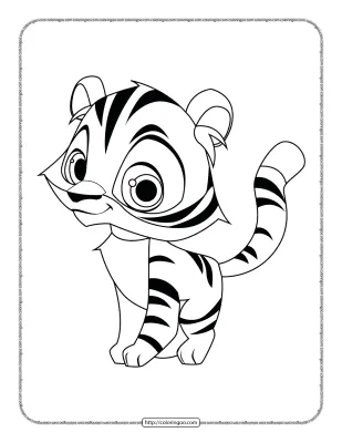Baby Tiger Animal Coloring Pages