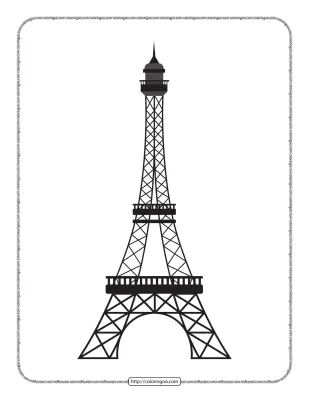 Eiffel Tower Coloring Sheet for Kids