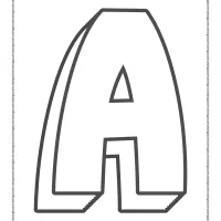 3d alphabet letter a coloring page