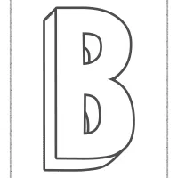 3d alphabet letter b coloring page