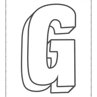 3d alphabet letter g coloring page