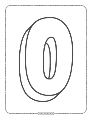 3D Alphabet Letter O Coloring Page