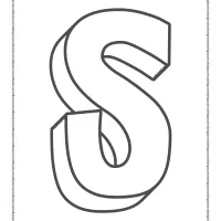 3d alphabet letter s coloring page