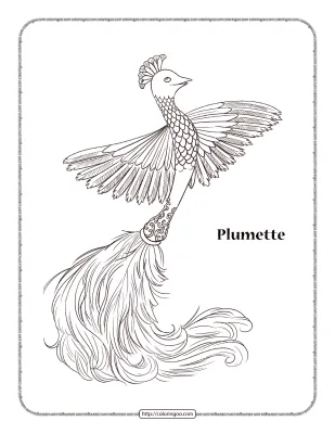 Beauty and The Beast Plumette Coloring Page