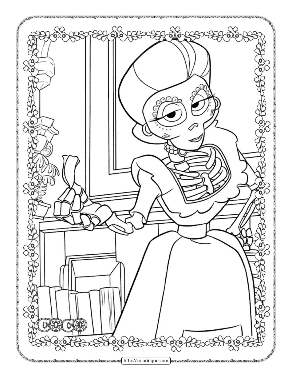 disney coco mama imelda coloring page
