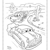 doc hudson cars coloring page