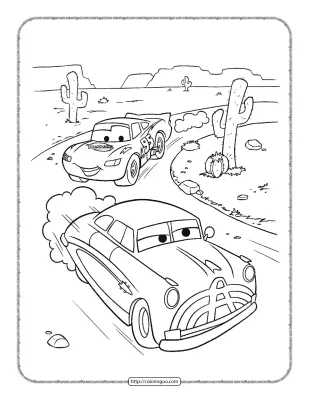 Doc Hudson Cars Coloring Page