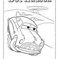 doc hudson cars coloring sheet