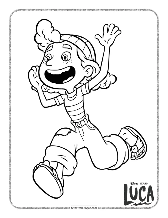 Giulia from Disney Luca Coloring Page 1 giulia from disney luca coloring page