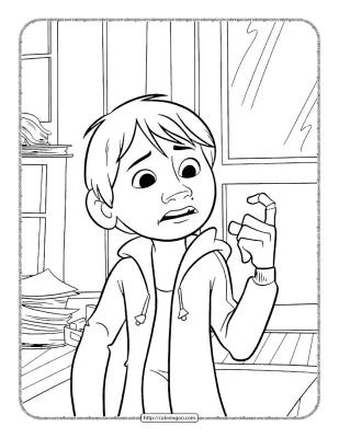 Miguel from Disney Coco Coloring Page