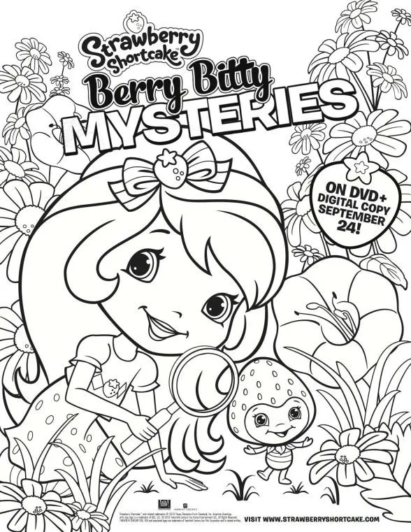 Strawberry Shortcake Berry Bitty Mysteries Coloring Page 1 strawberry shortcake coloring berry bitty mysteries page