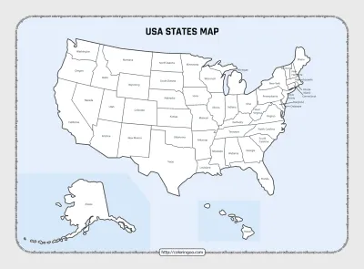 USA States Pdf Outline Map