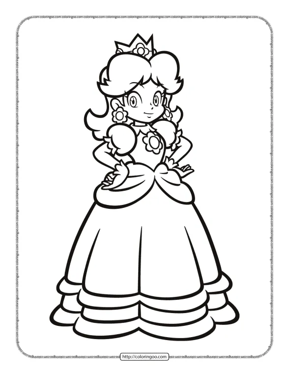 Princess Daisy Coloring Pages 1 princess daisy coloring pages
