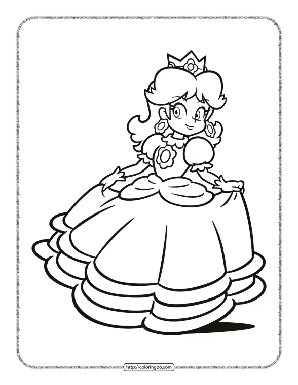 Princess Daisy Coloring Sheet 1 princess daisy coloring sheet