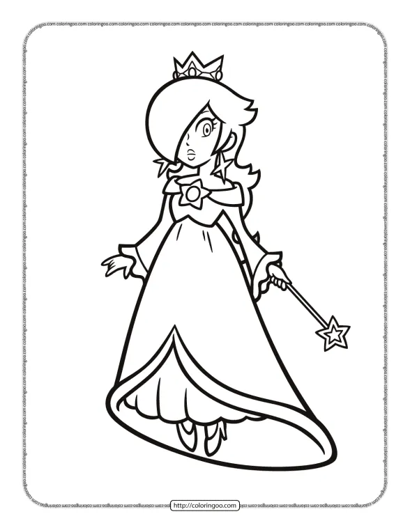 Princess Rosalina Coloring Sheet 1 princess rosalina coloring sheet