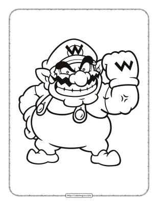 Printable Wario Coloring Page