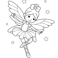 cute fairy ballerina coloring page