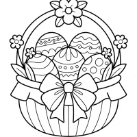 easter egg basket coloring page for kids
