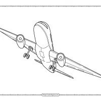 hand drawn airplane bottom view coloring page