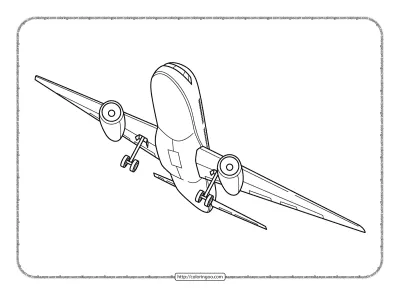 Hand Drawn Airplane Bottom View Coloring Page