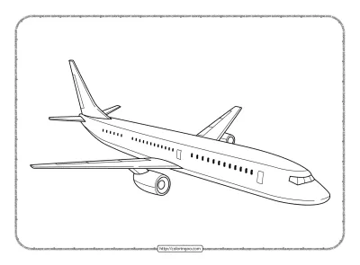 Hand Drawn Airplane Outline Coloring Sheet