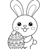 rabbit with easter egg drawing coloring page