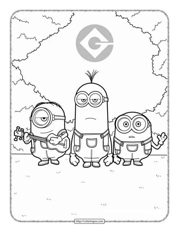 bob kevin and stuart minion coloring sheet