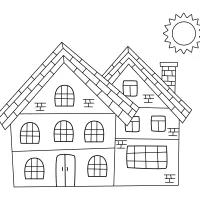 Cute Cartoon House Coloring Page 15 cute cartoon house coloring page