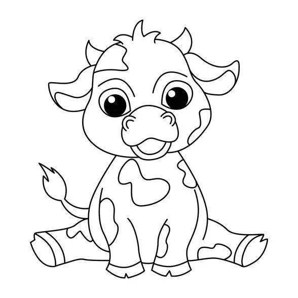 Cute Cow Coloring Sheet for Kids 1 cute cow coloring sheet for kids